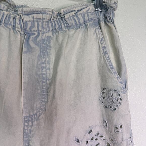 Free People Day Break Pants Womens Small Boho Embroidered Eyelet We The Free NEW - Picture 6 of 13